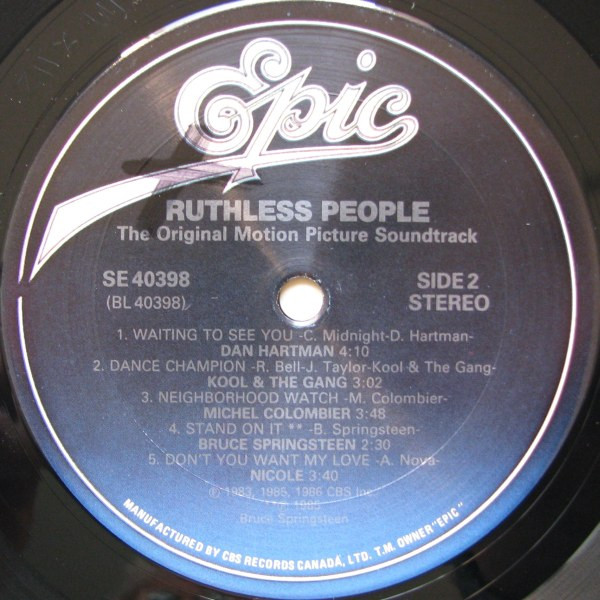 Various - Ruthless People: The Original Motion Picture Soundtrack (LP, Album, Comp) (Mint (M)) - Image 4