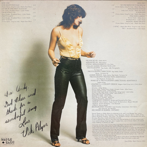 Vicki Alynn - One Heart For Sale (LP, Album) (Mint (M)) - Image 2