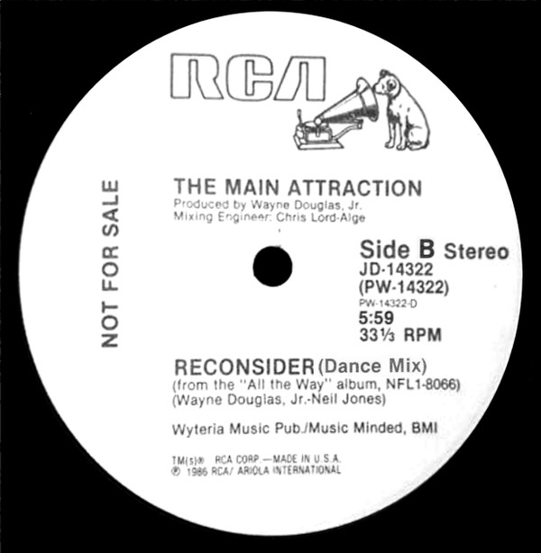 The Main Attraction (5) - Reconsider (12", Promo) (Mint (M)) - Image 2
