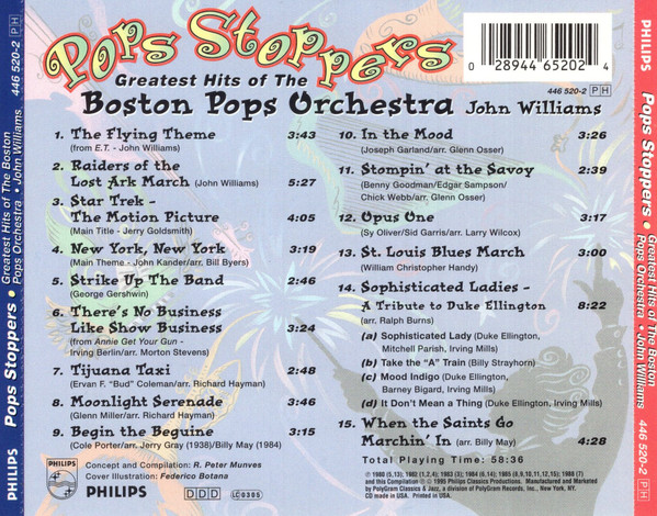 Boston Pops Orchestra, John Williams (4) - Pops Stoppers (Greatest Hits Of The Boston Pops Orchestra) (CD, Comp) (Near Mint (NM or M-)) - Image 2