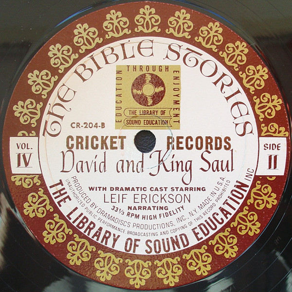 Leif Erickson - Bible Stories Volume IV: The Story Of Ruth / David And King Saul (LP, Album) (Mint (M)) - Image 3
