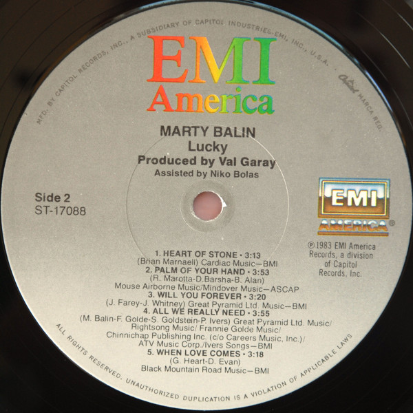 Marty Balin - Lucky (LP, Album, Win) (Mint (M)) - Image 4