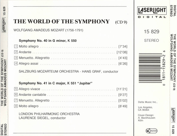 Wolfgang Amadeus Mozart - Hans Graf, Das Mozarteum Orchester Salzburg / Laurence Siegel, London Philharmonic Orchestra (2) - The World Of The Symphony Vol. 9: Symphonies 40 & 41 (CD, Comp) (Near Mint (NM or M-)) - Image 4