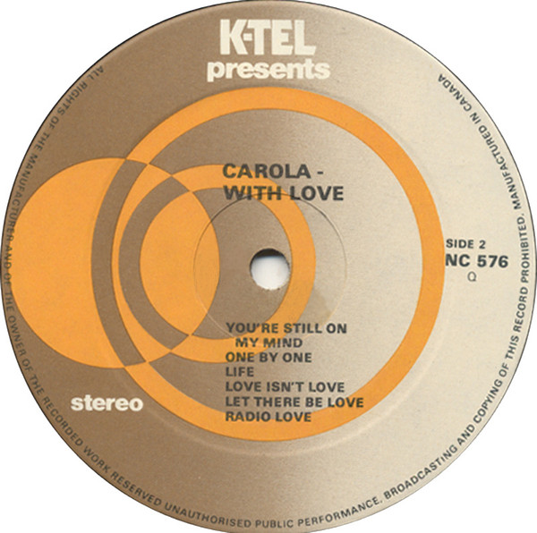 Carola (3) - ... With Love (LP, Album) (Mint (M)) - Image 3