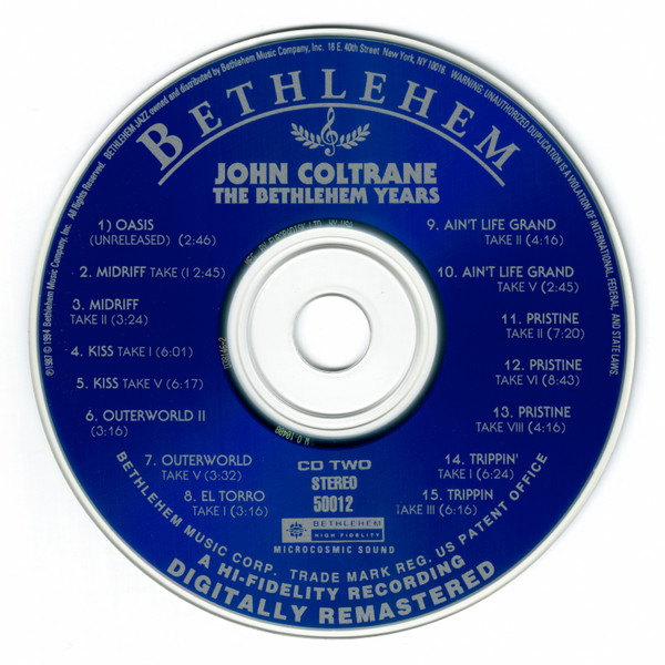 John Coltrane - The Bethlehem Years (2xCD, Comp, RM) (Near Mint (NM or M-)) - Image 4