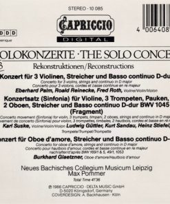 Alternative view of Johann Sebastian Bach, Eberhard Palm, Roald Reinecke, Fred Roth (3), Burkhard Glaetzner, Karl Suske, Neues Bachisches Collegium Musicum Leipzig, Max Pommer - Die Solokonzerte - Rekonstruktionen Vol. 3 (CD) (Near Mint (NM or M-))