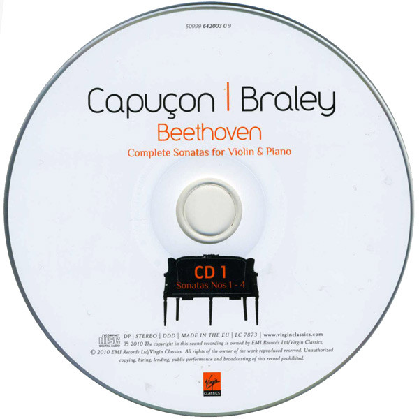 Ludwig van Beethoven, Renaud Capuçon, Frank Braley - Complete Sonatas For Violin & Piano (3xCD) (Near Mint (NM or M-)) - Image 3
