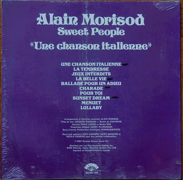 Alain Morisod Et Sweet People - Une Chanson Italienne (LP, Album) (Mint (M)) - Image 2