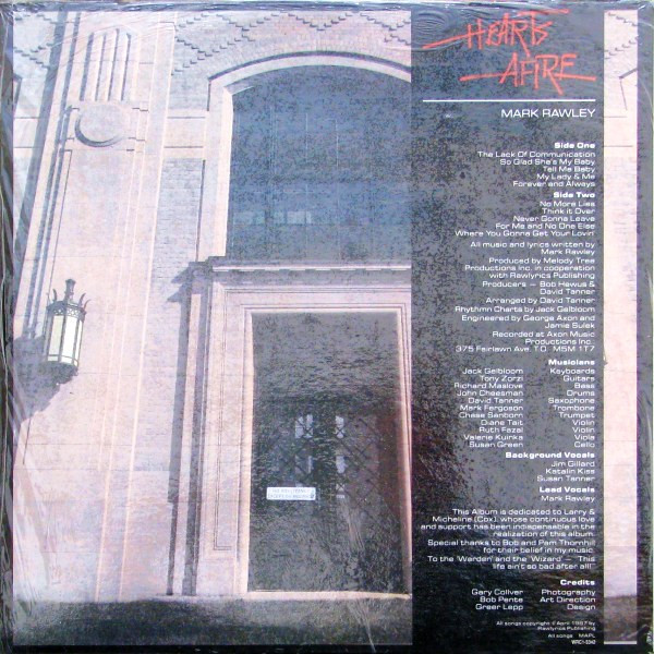 Mark Rawley - Hearts Afire (LP, Album) (Mint (M)) - Image 2