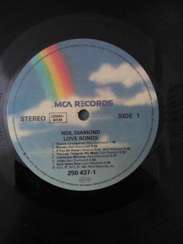 Neil Diamond - Love Songs (LP, Comp, RE) (Mint (M)) - Image 2