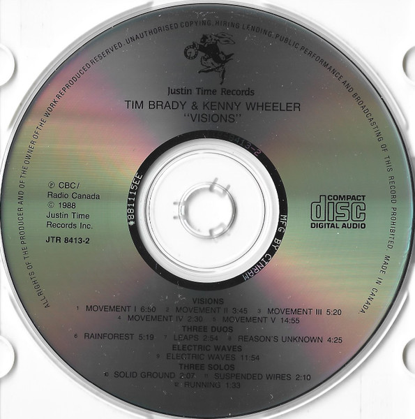 Tim Brady / Kenny Wheeler / L'orchestre De Chambre De Montréal / Wanda Kaluzny - Visions (CD, Album) (Near Mint (NM or M-)) - Image 3