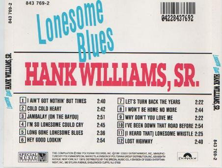 Hank Williams - Lonesome Blues (CD, Comp) (Mint (M)) - Image 4