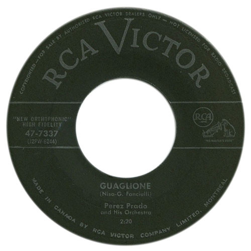 Perez Prado And His Orchestra - Guaglione / Paris (7", Single) (Near Mint (NM or M-)) - Image 2