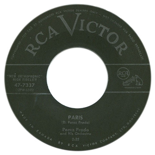 Perez Prado And His Orchestra - Guaglione / Paris (7", Single) (Near Mint (NM or M-)) - Image 3