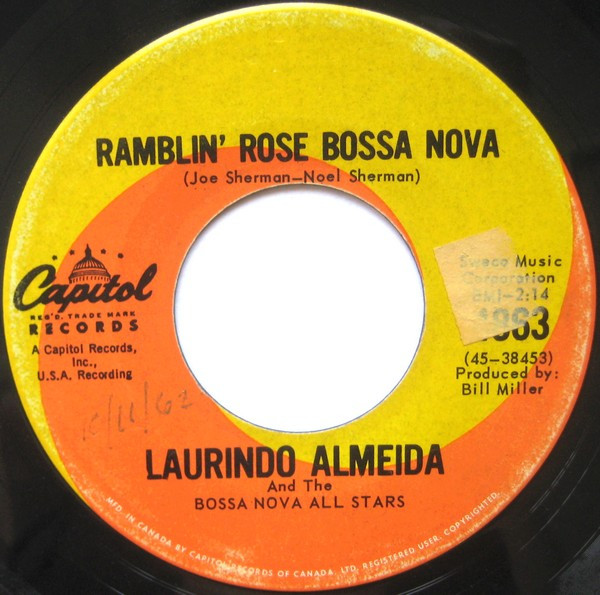 Laurindo Almeida & The Bossa Nova Allstars - Lazy River Bossa Nova (7", Single) (Very Good Plus (VG+)) - Image 2