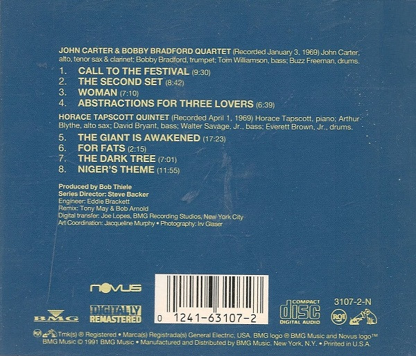 John Carter & Bobby Bradford Quartet And Horace Tapscott Quintet - West Coast Hot (CD, Comp, RM) (Near Mint (NM or M-)) - Image 2