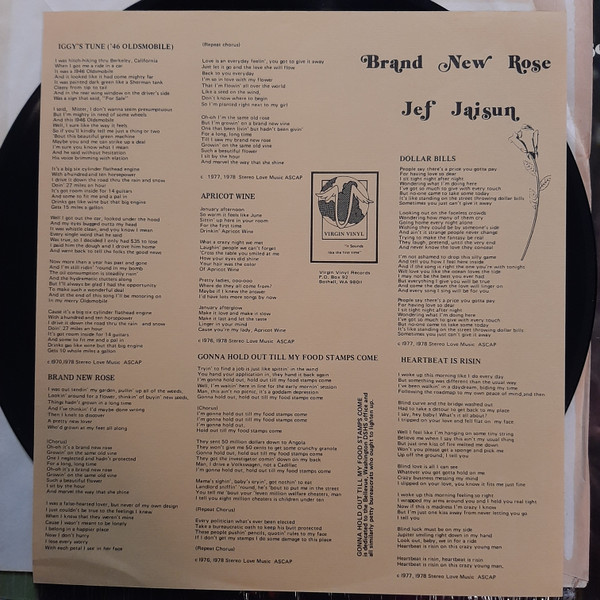 Jef Jaisun - Brand New Rose (LP) (Mint (M)) - Image 5