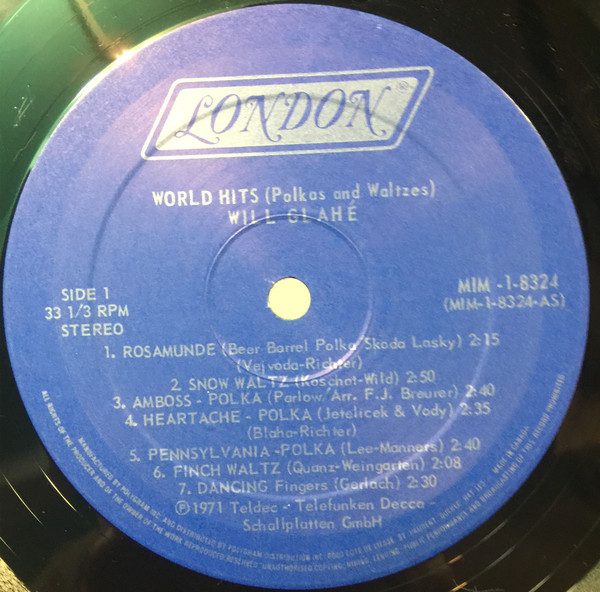 Will Glahé - World Hits Polkas And Waltzes (LP, Comp) (Mint (M)) - Image 3
