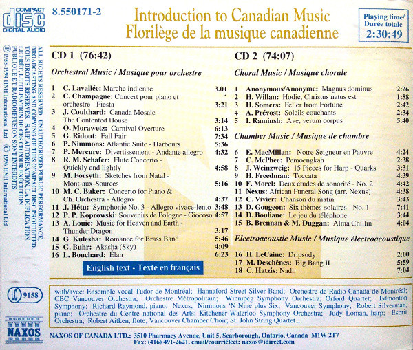 Various - Introduction To Canadian Music / Florilège De La Musique Canadienne (2xCD, Comp) (Near Mint (NM or M-)) - Image 2