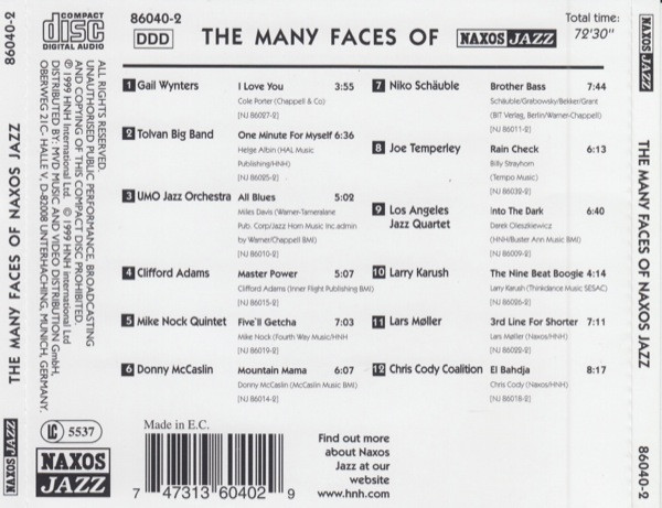 Various - The Many Faces Of Naxos Jazz (CD, Comp) (Mint (M)) - Image 2