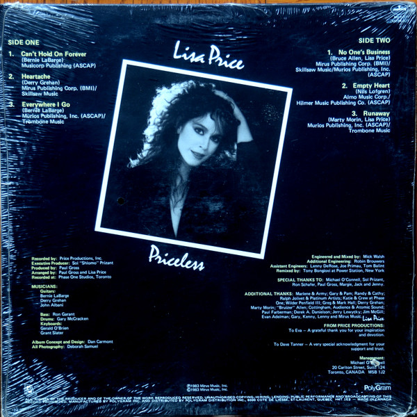 Lisa Price - Priceless (LP, MiniAlbum) (Mint (M)) - Image 2