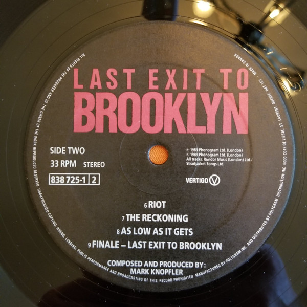 Mark Knopfler - Last Exit To Brooklyn (LP, Album) (Mint (M)) - Image 3