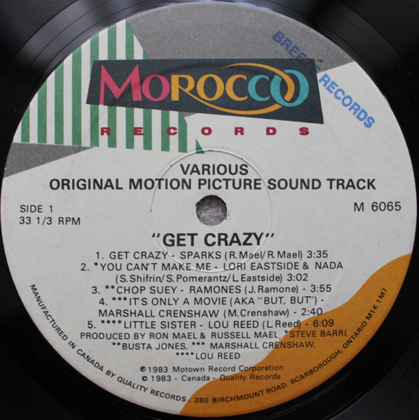 Various - Get Crazy (Original Motion Picture Soundtrack) (LP, Album) (Mint (M)) - Image 3