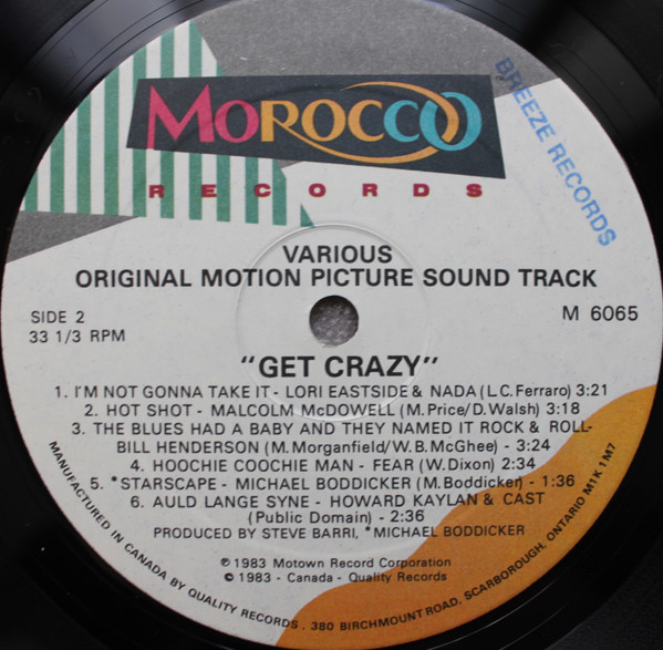 Various - Get Crazy (Original Motion Picture Soundtrack) (LP, Album) (Mint (M)) - Image 4