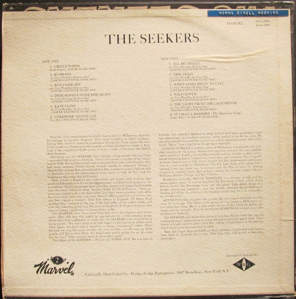 The Seekers - The Seekers (LP, Album, Mono) (Mint (M)) - Image 2