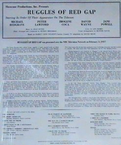 Alternative view of Various - Ruggles Of Red Gap (Original Television Soundtrack Recording) (LP, Album, RE) (Mint (M))