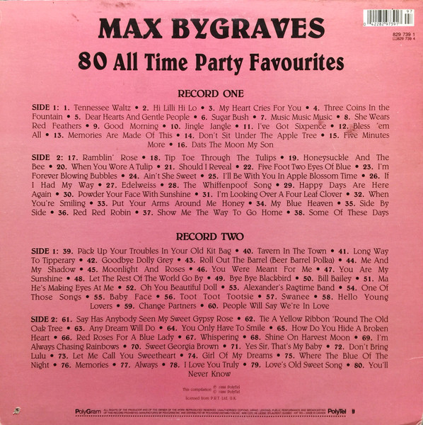 Max Bygraves - 80 All Time Party Favourites (2xLP) (Mint (M)) - Image 2