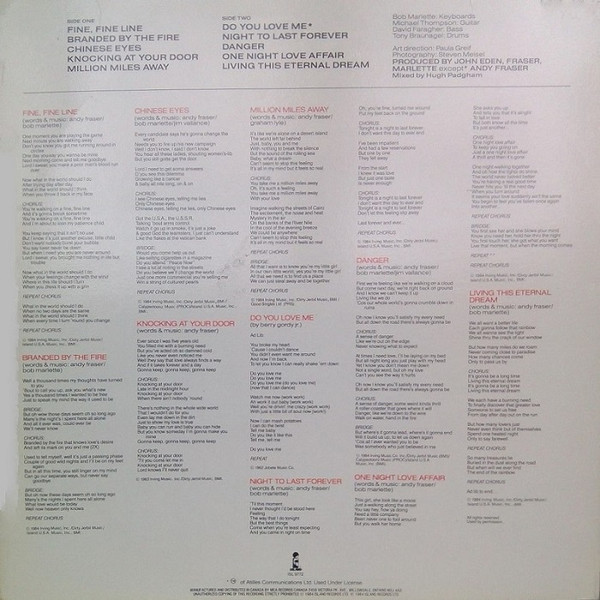 Andy Fraser - Fine Fine Line (LP, Album) (Mint (M)) - Image 2
