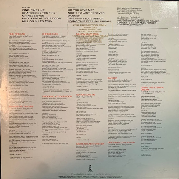Andy Fraser - Fine Fine Line (LP, Album) (Mint (M)) - Image 3