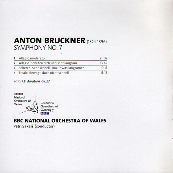 Anton Bruckner - BBC National Orchestra Of Wales, Petri Sakari - Symphony No.7 (CD, Album) (Near Mint (NM or M-)) - Image 5