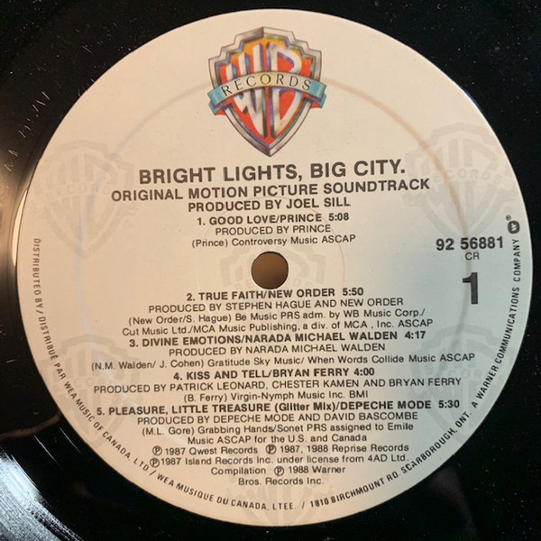 Various - Bright Lights, Big City. (Original Motion Picture Soundtrack) (LP, Comp) (Mint (M)) - Image 3