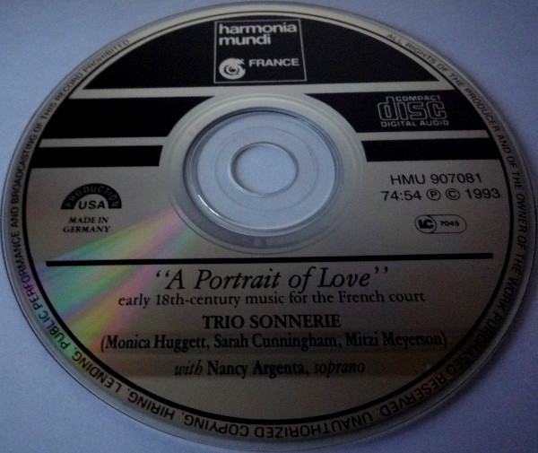 Sonnerie : Monica Huggett, Sarah Cunningham, Mitzi Meyerson With Nancy Argenta - A Portrait Of Love (CD, Album) (Near Mint (NM or M-)) - Image 3