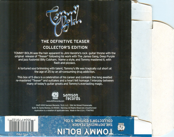Tommy Bolin - The Definitive Teaser Collector's Edition (Box, Album, RM + 5xCD) (Near Mint (NM or M-)) - Image 3