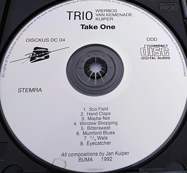 Wolter Wierbos, Paul van Kemenade, Jan Kuiper - Take One (CD, Album) (Near Mint (NM or M-)) - Image 3