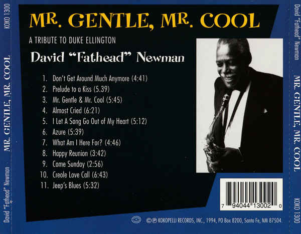 David "Fathead" Newman - Mr. Gentle, Mr. Cool: A Tribute to Duke Ellington (CD, Album) (Near Mint (NM or M-)) - Image 3