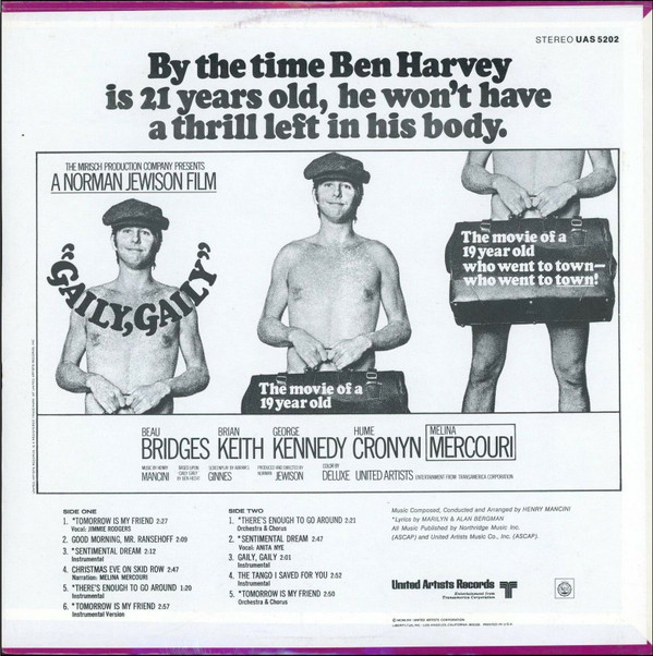 Henry Mancini - Gaily, Gaily (The Original Motion Picture Score) (LP, Album) (Mint (M)) - Image 2