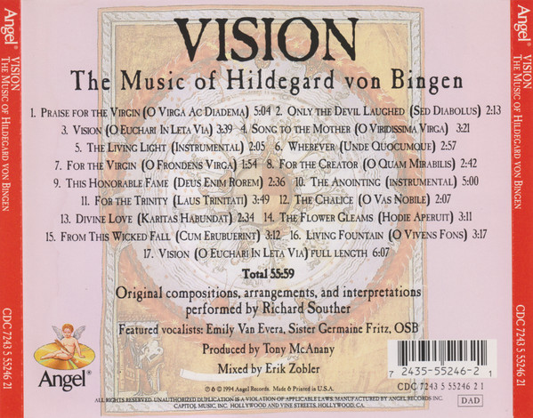 Richard Souther - Vision (The Music Of Hildegard Von Bingen) (CD, Album) (Near Mint (NM or M-)) - Image 2