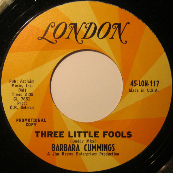 Barbara Cummings - Three Little Fools (7", Single, Promo) (Very Good (VG))
