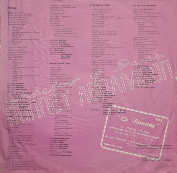 Ronney Abramson - Jukebox Of Paris (LP, Album) (Mint (M)) - Image 5