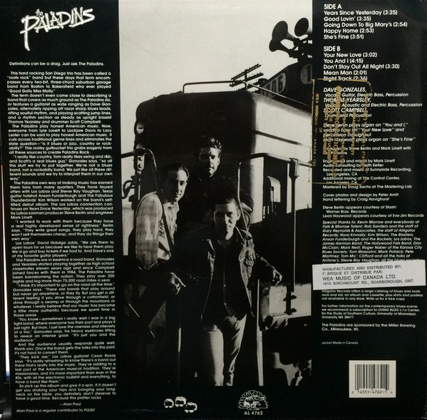 The Paladins - Years Since Yesterday (LP, Album) (Mint (M)) - Image 2