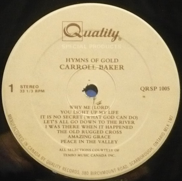 Carroll Baker - Hymns Of Gold (LP, Album) (Mint (M)) - Image 3