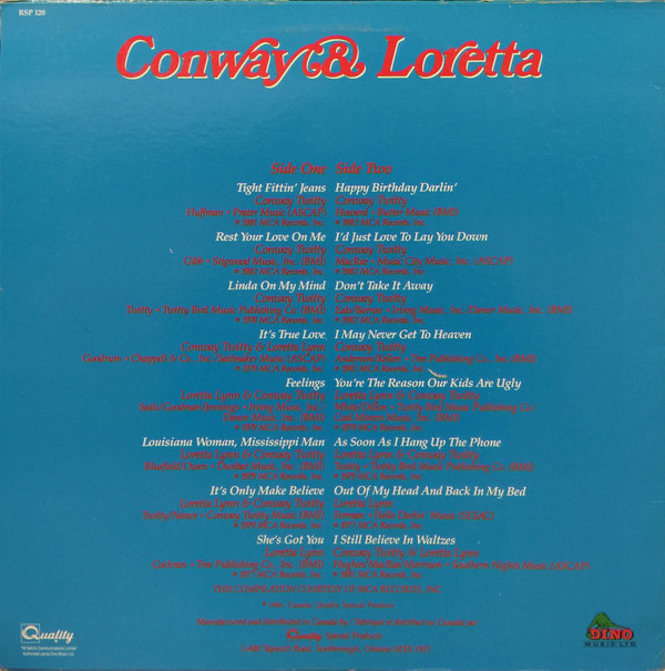 Conway Twitty & Loretta Lynn - Conway & Loretta (LP, Comp) (Mint (M)) - Image 2