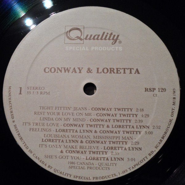 Conway Twitty & Loretta Lynn - Conway & Loretta (LP, Comp) (Mint (M)) - Image 3