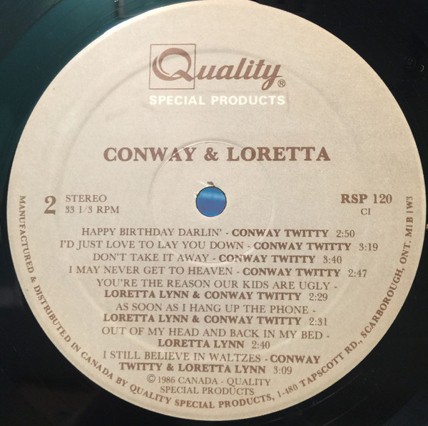 Conway Twitty & Loretta Lynn - Conway & Loretta (LP, Comp) (Mint (M)) - Image 4