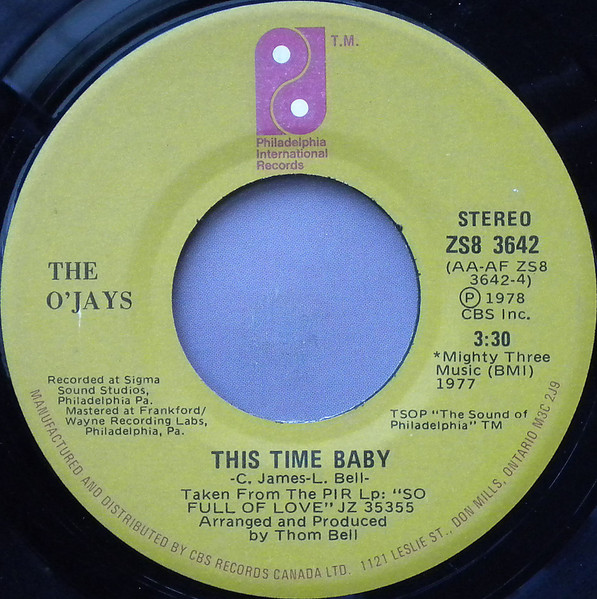 The O'Jays - Use Ta Be My Girl / This Time Baby (7", Single) (Near Mint (NM or M-)) - Image 2