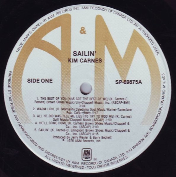Kim Carnes - Sailin' (LP, Album, RE) (Mint (M)) - Image 4